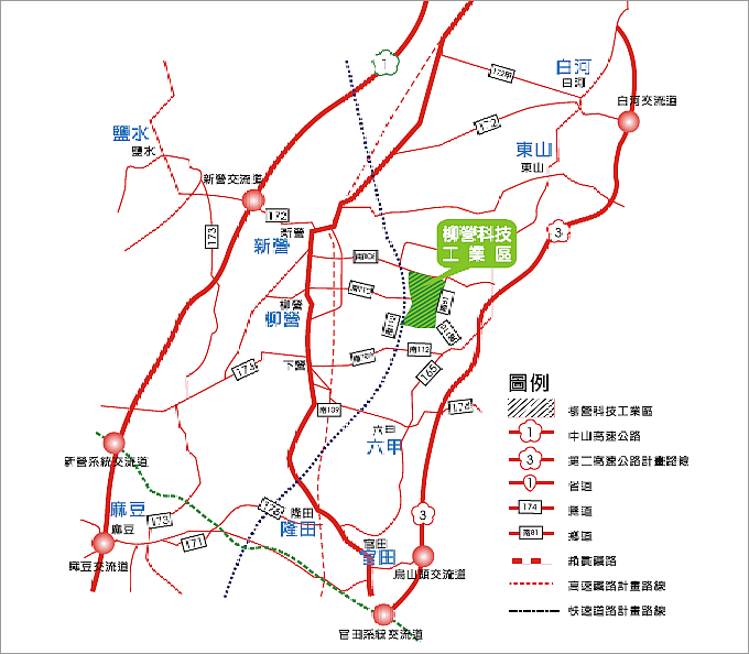 前往柳營科技工業區路線圖