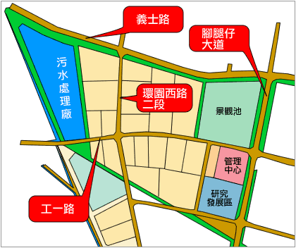 柳營科技工業區暨環保園區簡易地圖